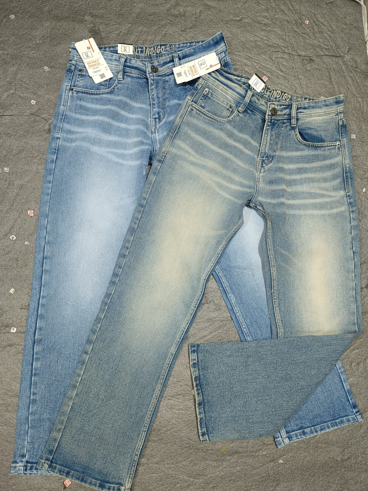 Vintage Light Indigo Wash Jeans for Men